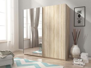 Miniaturka 3 - Nowoczesna szafa z przesuwnymi drzwiami i lustrem do stylowych wnętrz