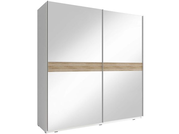 Drewniana szafa z przesuwnymi drzwiami do minimalistycznych sypialni