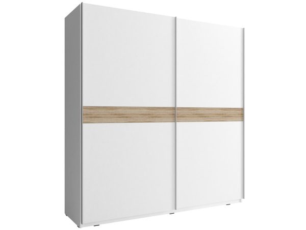 Przesuwna dwudrzwiowa szafa biała dąb sonoma GAYA VI 150 cm
