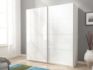 Miniaturka 5 - Przesuwna dwudrzwiowa szafa biała połysk aranżacja GAYA VII 150cm