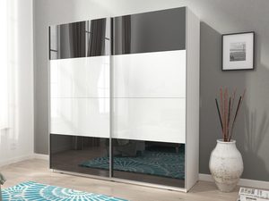 Miniaturka 2 - Ekstrawagancka szafa na ubrania czarny-biały połysk 2 aranżacja GAYA MULTI 200cm