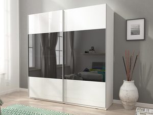 Miniaturka 1 - Ekstrawagancka szafa na ubrania czarny-biały połysk aranżacja GAYA MULTI 200cm