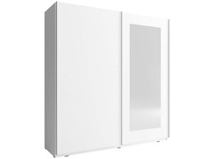 Miniaturka 1 - Szafa przesuwna w kolorze białym z lustrzanym frontem do nowoczesnych wnętrz