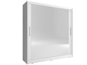 Miniaturka 3 - Pojemna szafa na ubrania duże lustro biała ALVERA VI 180cm