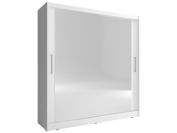 Pojemna szafa na ubrania duże lustro biała ALVERA VI 180cm