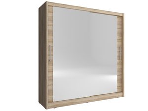 Miniaturka 2 - Pojemna szafa na ubrania duże lustro dąb sonoma ALVERA VI 180cm