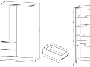 Miniaturka 7 - Wymiary szafy z pojemnymi półkami z naturalnego drewna do eleganckich wnętrz