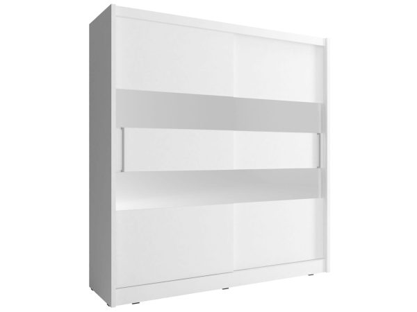 Pojemna szafa dwudrzwiowa biała ALVERA II 200cm