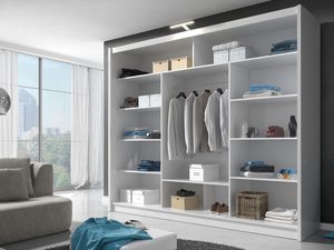 Miniaturka 5 - Duża szafa ubraniowa biała wnętrze aranżacja SIMENA 250cm