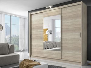 Miniaturka 3 - Duża szafa ubraniowa dąb sonoma aranżacja SIMENA 250cm