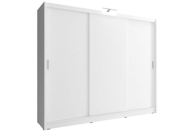 Pojemna szafa z drzwiami przesuwnymi biała białe tło SIMENA I 250cm