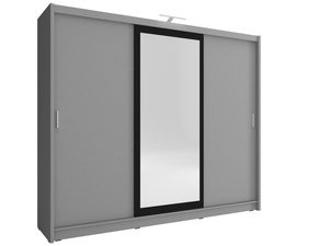 Miniaturka 1 - Duża trzydrzwiowa szafa na ubrania grafitowa SIMENA II 250cm