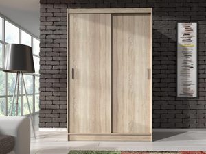 Miniaturka 4 - Szafa ubraniowa dąb sonoma aranżacja SIMENA 150 cm