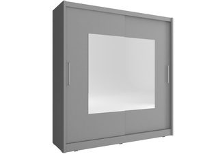 Miniaturka 1 - Wysoka szafa na ubrania grafit lustro SIMENA IX 200cm
