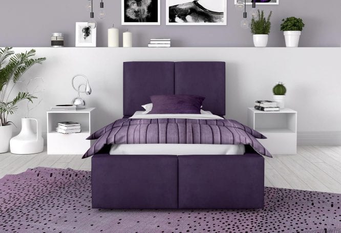 Młodzieżowe łóżko fiolet aranżacja 90x200 TORRES