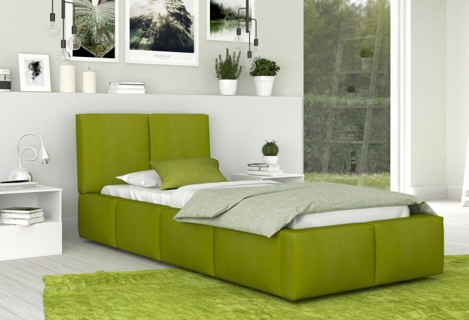 Młodzieżowe łóżko zielone aranżacja 90x200 TORRES