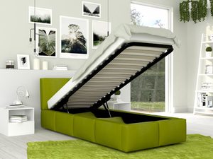 Miniaturka 11 - Młodzieżowe łóżko zielone podniesiony stelaż 90x200 TORRES