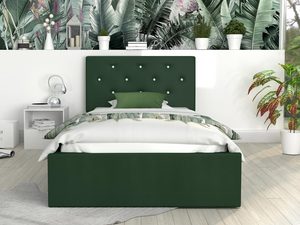 Miniaturka 6 - Łóżko tapicerowane butelkowa zieleń aranżacja 120x200 FRESCO