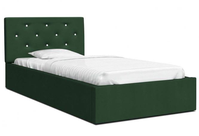 Łóżko tapicerowane butelkowa zieleń 120x200 FRESCO