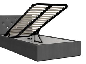 Miniaturka 3 - Łóżko tapicerowane grafitowy podnoszony stelaż 120x200 FRESCO