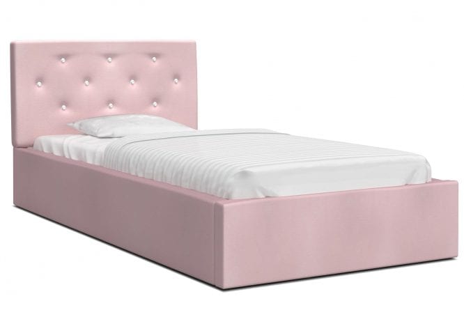 Łóżko tapicerowane pastelowy róż 120x200 FRESCO