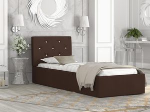 Miniaturka 12 - Łóżko tapicerowane brązowe aranżacja 90x200 FRESCO