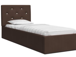 Miniaturka 1 - Łóżko tapicerowane brązowe 90x200 FRESCO