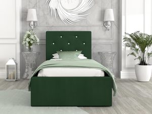 Miniaturka 6 - Łóżko tapicerowane butelkowa zieleń aranżacja 90x200 FRESCO