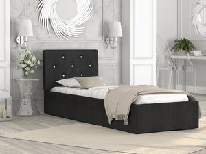 Miniaturka 8 - Łóżko tapicerowane czarne aranżacja 90x200 FRESCO