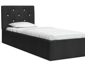 Miniaturka 2 - Łóżko tapicerowane czarne 90x200 FRESCO