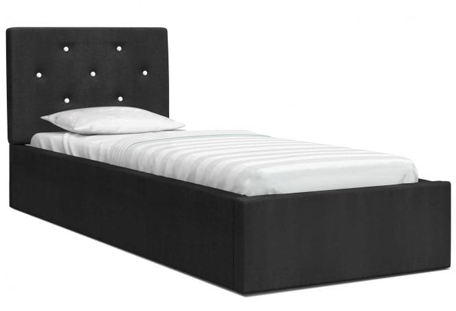 Łóżko tapicerowane czarne 90x200 FRESCO