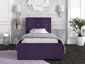 Miniaturka 11 - Łóżko tapicerowane fioletowe aranżacja 90x200 FRESCO