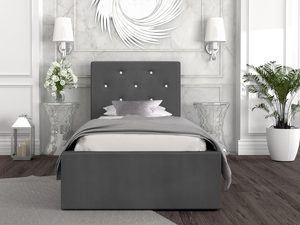 Miniaturka 9 - Łóżko tapicerowane grafitowe aranżacja 90x200 FRESCO