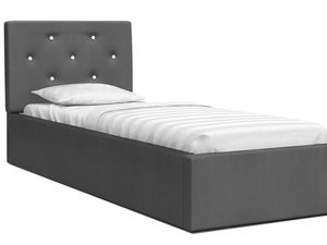 Miniaturka 3 - Łóżko tapicerowane grafitowe 90x200 FRESCO
