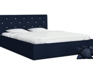 Miniaturka 17 - Łóżko dwuosobowe granatowe FRESCO