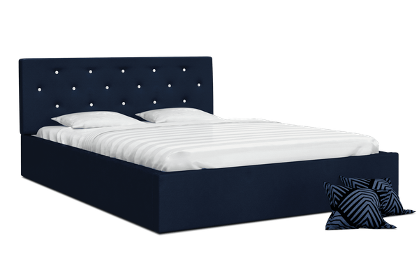 Łóżko dwuosobowe granatowe FRESCO