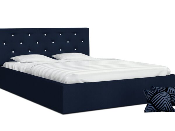 Łóżko dwuosobowe granatowe FRESCO