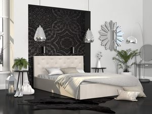 Miniaturka 19 - Łóżko dwuosobowe kremowe aranżacja FRESCO