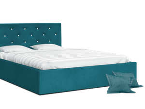 Miniaturka 15 - Łóżko dwuosobowe turkusowe FRESCO