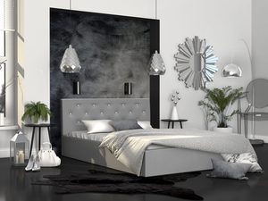Miniaturka 25 - Łóżko dwuosobowe szare aranżacja FRESCO
