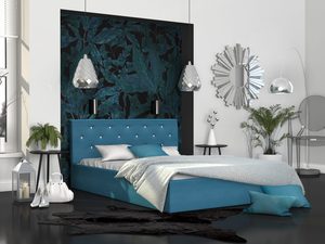 Miniaturka 26 - Łóżko dwuosobowe niebieskie aranżacja FRESCO