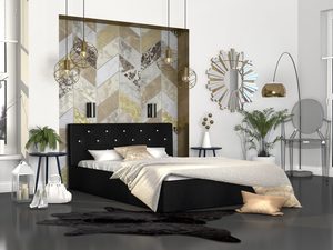Miniaturka 28 - Łóżko dwuosobowe czarne aranżacja FRESCO