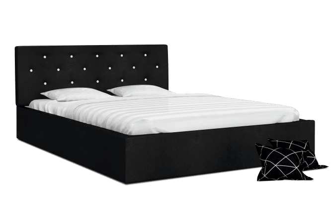 Łóżko dwuosobowe czarne FRESCO
