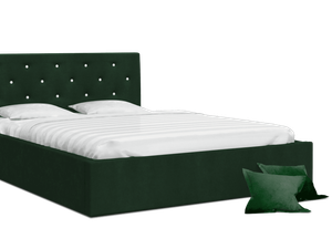 Miniaturka 1 - Łóżko dwuosobowe butelkowa zieleń FRESCO