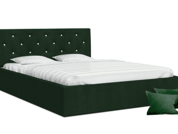 Łóżko dwuosobowe butelkowa zieleń FRESCO