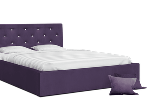 Miniaturka 6 - Łóżko dwuosobowe fioletowe FRESCO