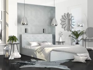 Miniaturka 19 - Łóżko dwuosobowe szare aranżacja FRESCO