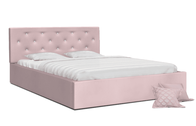 Łóżko dwuosobowe pastelowy róż FRESCO
