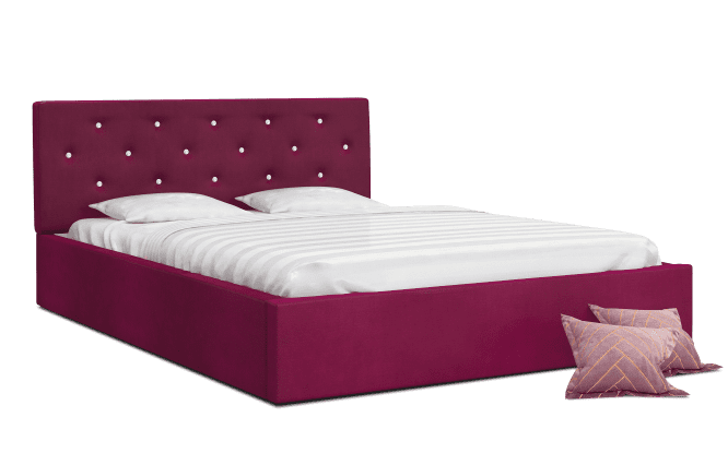 Łóżko dwuosobowe różowe FRESCO