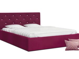 Miniaturka 1 - Łóżko dwuosobowe różowe FRESCO